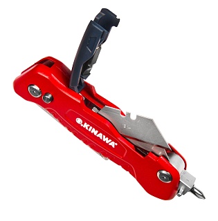 Нож  OKINAWA SNAP PLUS складной, трапецевидное лезвие, с отверткой(2408)