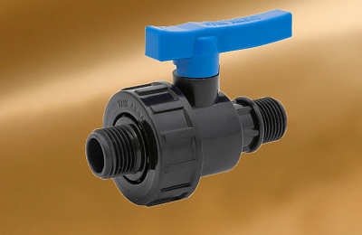 Кран шаровый компрессионный разъёмный     ПНД 1*3/4" (НР/НР) ТПК АКВА (5/30)