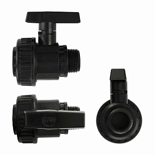 Кран шаровый 1" г/ш, РАЗБОРНЫЙ, ручка - бабочка, из высокопрочного АБС MAK (4702)