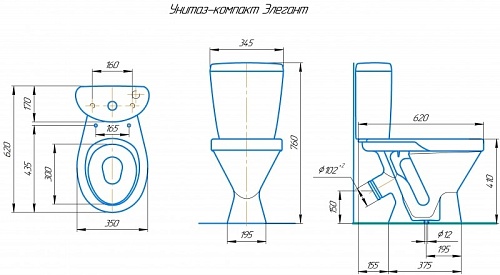 Унитаз-комп "Элегант" сид. ПП (КСФ)