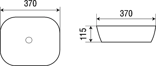 Умывальник WW ELBACH 2184 MB 370х370х115 матовый черный