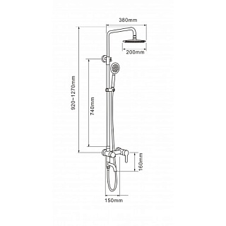 Душ.система MELANA нерж. с изливом полированная (1002P)