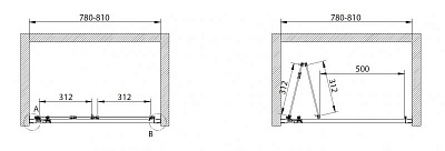 ДУШЕВАЯ ДВЕРЬ В НИШУ CEZARES ECO-O-BS 80-C-Cr