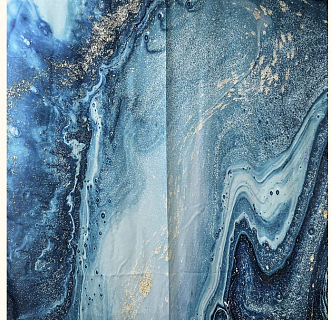 Штора д/ванной комнаты 180*180 "Бирюзовый мрамор" полиэстер без колец (01-79)