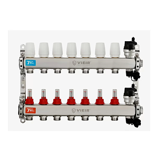 Коллектор с расходомерами 7-вых нерж. с кранами Vieir (VR123-07) (5)