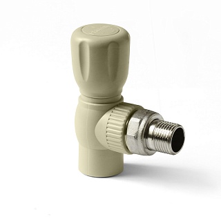 Кран шаровой для радиатора с амер. 20*1/2 (прямой) серый (1/60) ПРО АКВА (PA41008G)