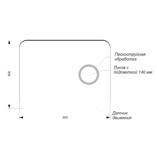 Зеркало 80 "Infinity Elegantl Led-80х60"с датчиком движения и увелич.зеркалом Sanita