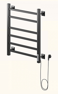 ЭПС Полотенцесушитель STEP-2 400х600 прав. черный матовый RAL9005  НИКА