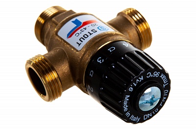 Клапан термостатический смесительный для систем отопления и ГВС 3/4" НР 20-43С Kv1.6 (SVM-0120-164320) STOUT