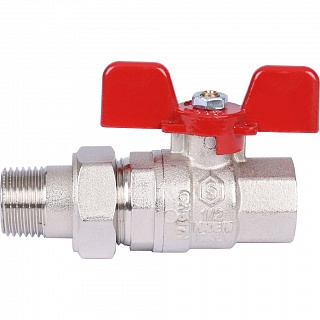 Кран шар. полнопроходной с амер. (EPDM) с упл.на сгоне баб. ВН 1/2" (SVB-1007-000015) STOUT 