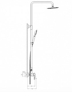 Смеситель д/душа Solone (EZA16-A090) на стационарной стойке ф35 нерж.