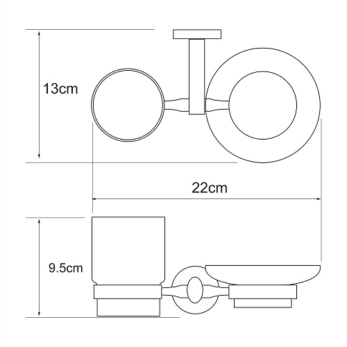 Держатель для стакана и мыльницы WasserKRAFT Rhein K-6226