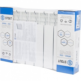 Радиатор биметаллический боковое поключение STOUT Space 350 8 сек. (SRB-0310-035008) ВЫГОДА