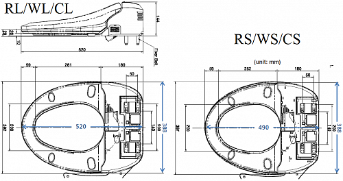 Сиденье-биде д/унитаза  электронное JK900 WS (500мм.) 
