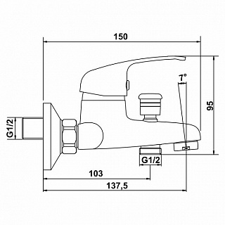Смеситель д/ванны ETA картридж d35, дайвотер штоковый  35-05L  ARGO 34143 снят с призводства