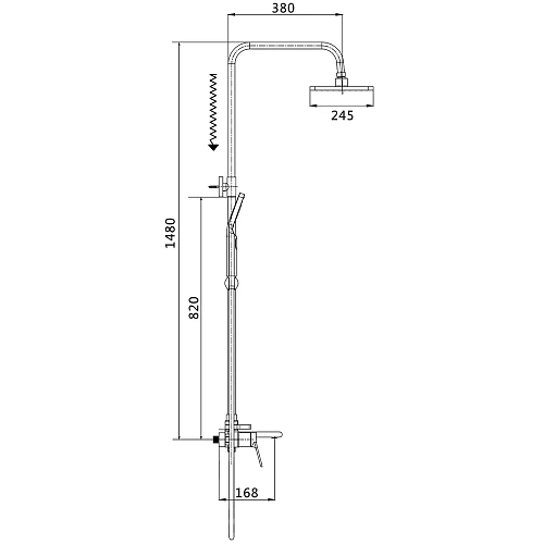 Душ. система SHEVANIK хром S8336