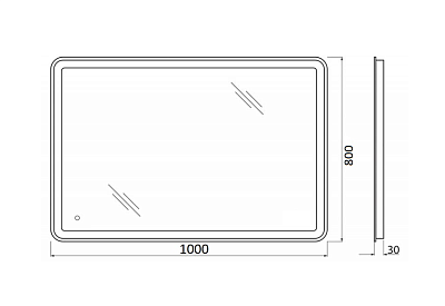 Зеркало 100 "BelBagno" c LED подсветкой и сенсорным выключателем 1000х800 SPC-MAR-1000-800-LED-TCH