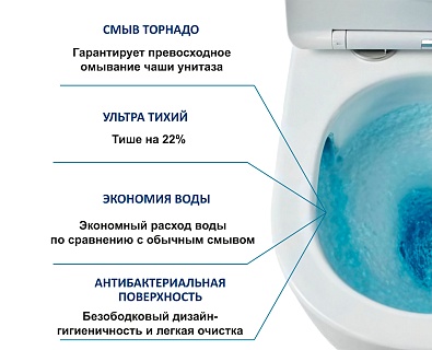 Унитаз-компакт Cerutti SPA "VETTORE Tornado" безободковый сид.дюропл. м/лифт CT10816 