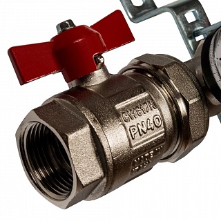 Коллектор 5-вых. нерж.ст. с кранами, терм., воздухоотв.. (SMS 0912 000005) STOUT