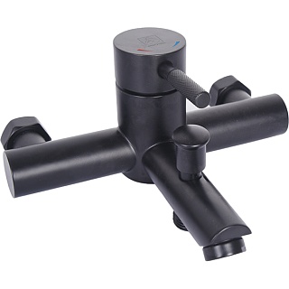 Смеситель д/ванны SOLID нерж. черный, d35  короткий излив 3505  ARGO 43977