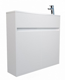 Комплект мебели 80 "Stretto-80" подвес., белый глян. 2 ДВ 1 Марка (ум.Акриловый+сифон+донный клапан) АКЦИЯ!!!