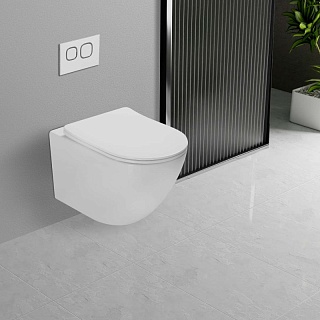 Унитаз подвесной безободковый Vincea "Globo" TORNADO белый сиденье slim м/л  VT1-14T ВЫГОДА!!