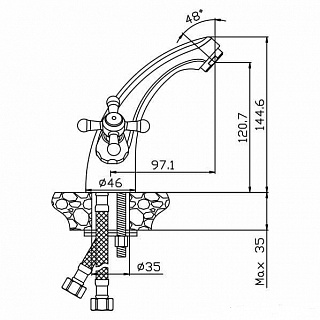 Смеситель д/умывальника DOM керам.  042 ARGO 37994 