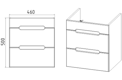 Комплект мебели 50 "Марсель-50" 2 ящ. подвесная графит VIANT (ум.COMO-50) 