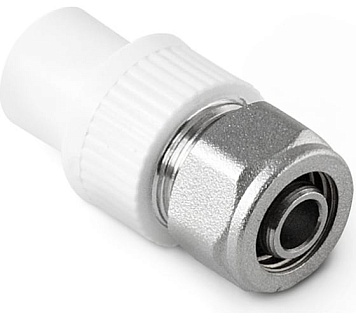 Переход 20*16 на PEX или металлопластиковую трубу белый (4/160) ПРО АКВА (РА76008Р)