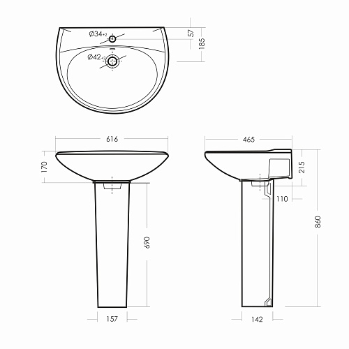 Умывальник "Виктория" бел. (Самара) 