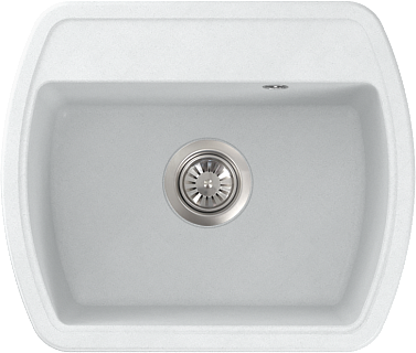 Мойка гранит FOSTO FG Марта (белый арктик 650)  кварц с сифоном