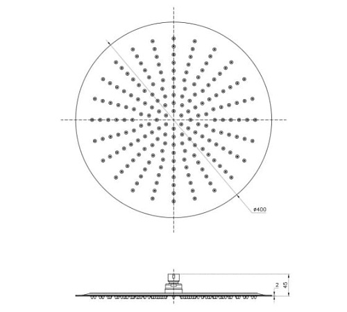 Верхний душ LEMARK  400*400  (LM9483S)