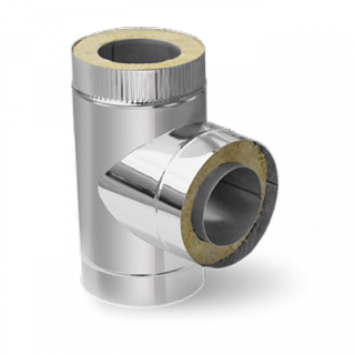 Тройник-сэндвич — КК — 200 / 300 — 90 — нерж 0,8мм / оц — проходной