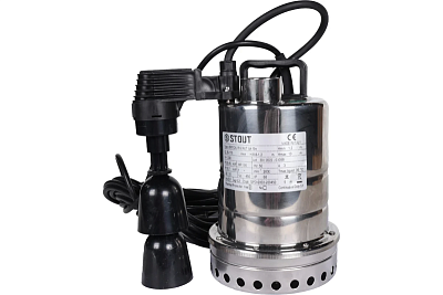 Насос дренажный с вертикальным поплавком, кабель 10 м, 230V, Q=175 л/мин, H=10 м 	(SPD-0003-200450) STOUT