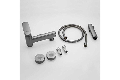 Смеситель с гиг. душ настенный оружейная сталь SHEVANIK S8505T-1