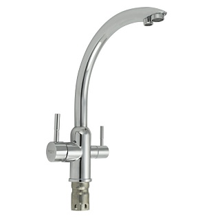 MAGNUS Смеситель д/кухни, хром С-обр.излив, под фильтр, из нерж ст марка 304 код 9266