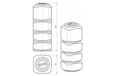 Емкость L 1000 (ВxШxД: 2040x780x780) ВЫГОДА
