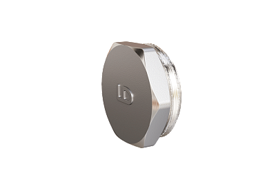 Заглушка 1 1/2" в трубу, штуцер, латунь никель LD (33)