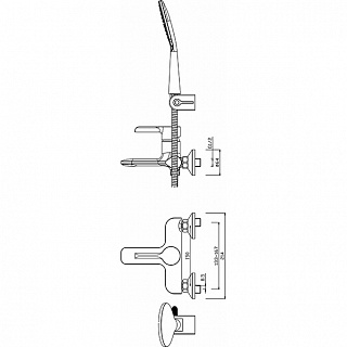 Смеситель д/ванны ELAT белый/хром d40  4005P  ARGO 41156