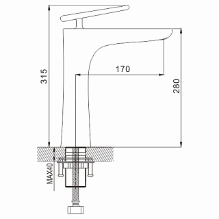 Смеситель д/раковины ROSE высокий белый/хром R1611F