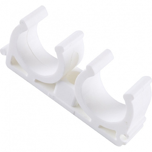 Зажим двойной 2*20 белый (50/500)  ТЕВО