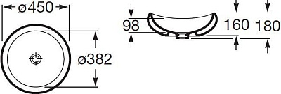 Умывальник ROCA Urbi накладная 45 см. 327225000  АКЦИЯ