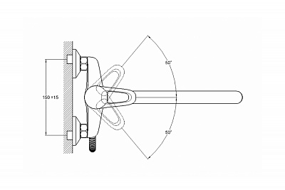 Смеситель д/ванны G-lauf (KLO7-B048) ф40 встр.перекл. 