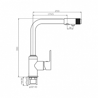 Смеситель д/кухни OLIMP  d35 хром под фильтр 3509  ARGO 35800 ВЫГОДА!!