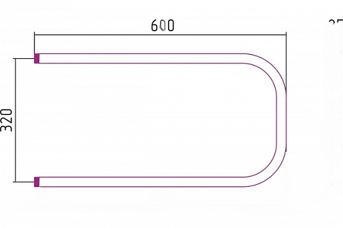 Полотенцесушитель  320х600  П-ОБР TERMINUS