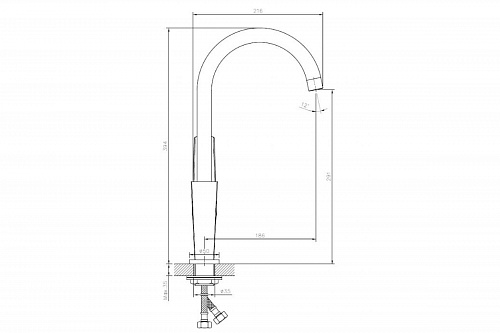 Смеситель д/кухни "Sendai" (SEN-1013) высокий излив TOKITO