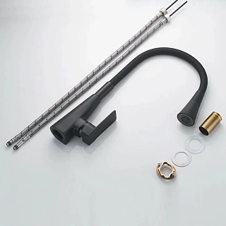 Смеситель д/кухни SHEVANIK гибкий излив черный S543H-3