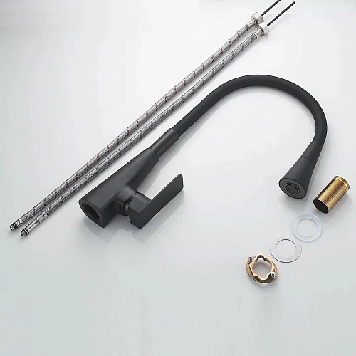 Смеситель д/кухни SHEVANIK гибкий излив черный S543H-3