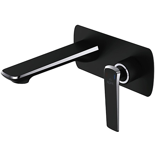 Смеситель д/раковины ROSE встроенный черный/хром R1341H