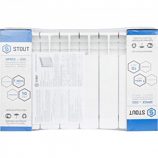 Радиатор биметаллический боковое поключение STOUT Space 350 8 сек. (SRB-0310-035008) ВЫГОДА